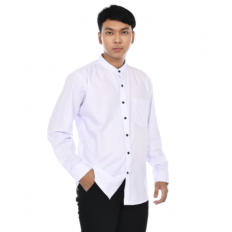 Kemeja Lengan PanjangPria Basic Polos Slim fit Formal  Kantoran Casual - DNA Sares