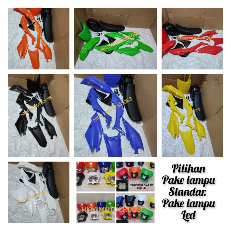 body fulset trail klx bf 2015 bodi fullset klx BF 2015 reflektor bodi kit body set klx lengkap bodi 