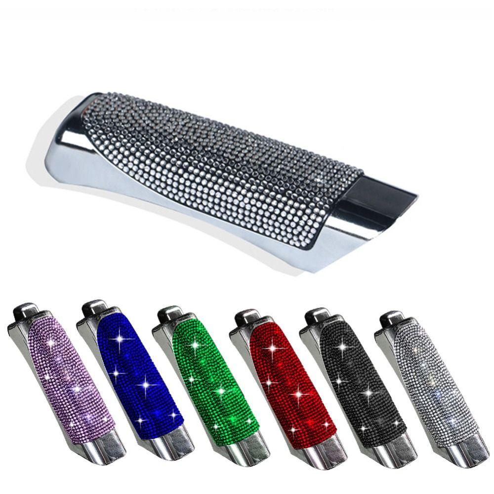 Agustina Handbrake Cover Pink Tahan Lama Bling Tangan Rem Berlian Anti-slip Interior Berlian Imitasi Dekorasi Mobil Perlindungan Kasus