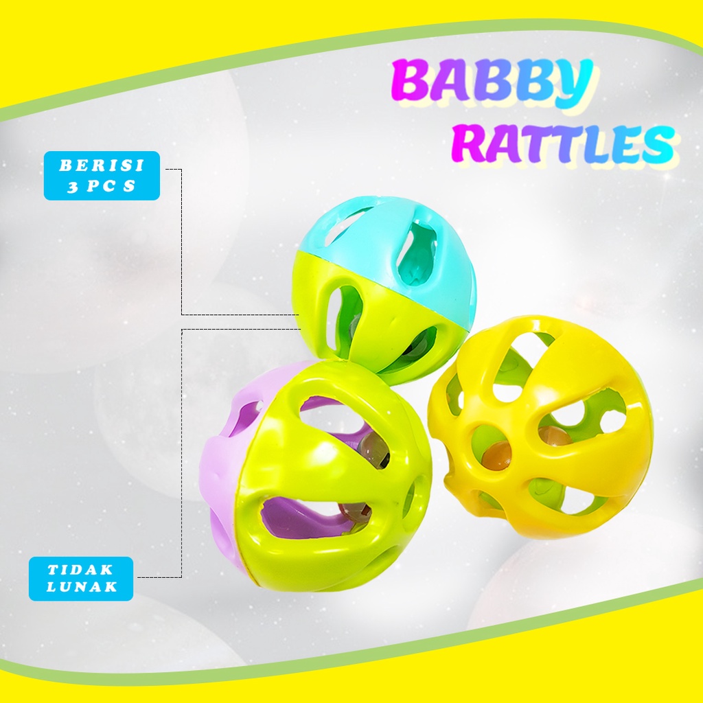 Mainan Edukasi Bayi Kerincingan Bola  1 Pcs Baby Rattles / Mainan Kerincingan 3008