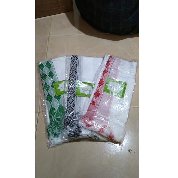 KAL.18Oc22м– Ecer dan Grosir - Sorban Arafat Motif Songket Sorban Haji Putih Lis Songket Warna