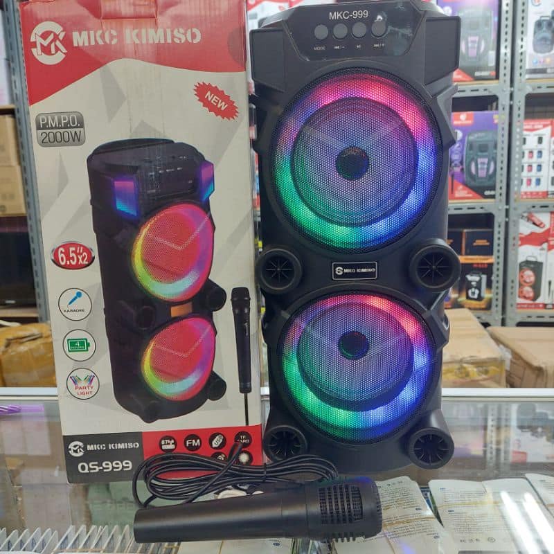 Speaker Bluetooth Karaoke QS-999 2x6,5&quot; inchi Free mic