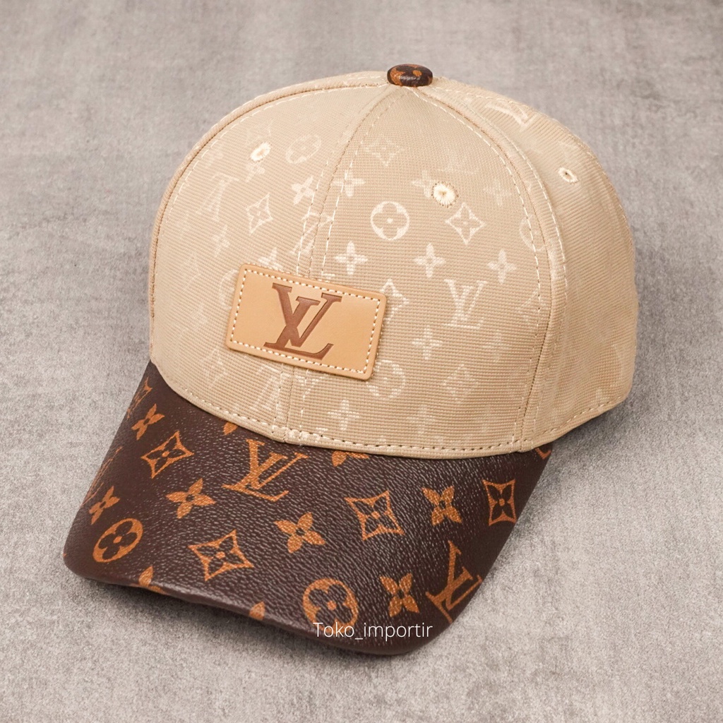 Topi LV Monogram Baseball Pria Import Mirror Original