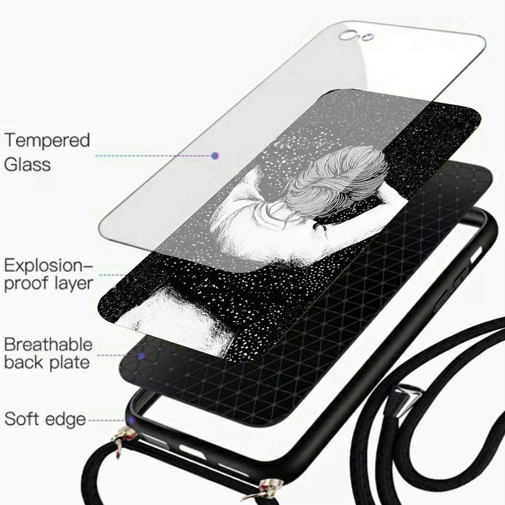 COD [CG128] Softcase Kaca + Tali Oppo A16 - Kesing Hp Oppo A16 - Case Hp Oppo A16 - Casing Hp Oppo A