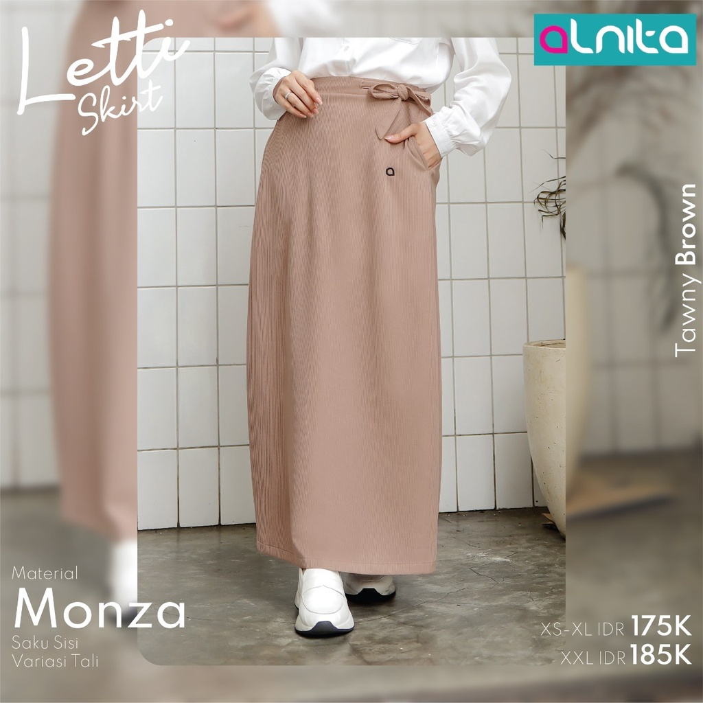 Alnita LETTI SKIRT Bahan Monza Bawahan Wanita Simpel Polos Koleksi Terbaru by Alnita bisa COD