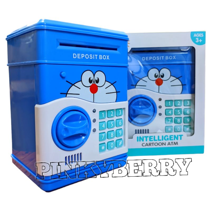 Bankbox Brangkas Doraemon/ Celengan ATM Doraemon / Bankbox Pin Doraemon / Celengan Uang Koin Doraemo