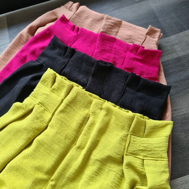 CINDY KULOT HIGHWAIST CRINCLE WANITA FUSCHIA AND LIME