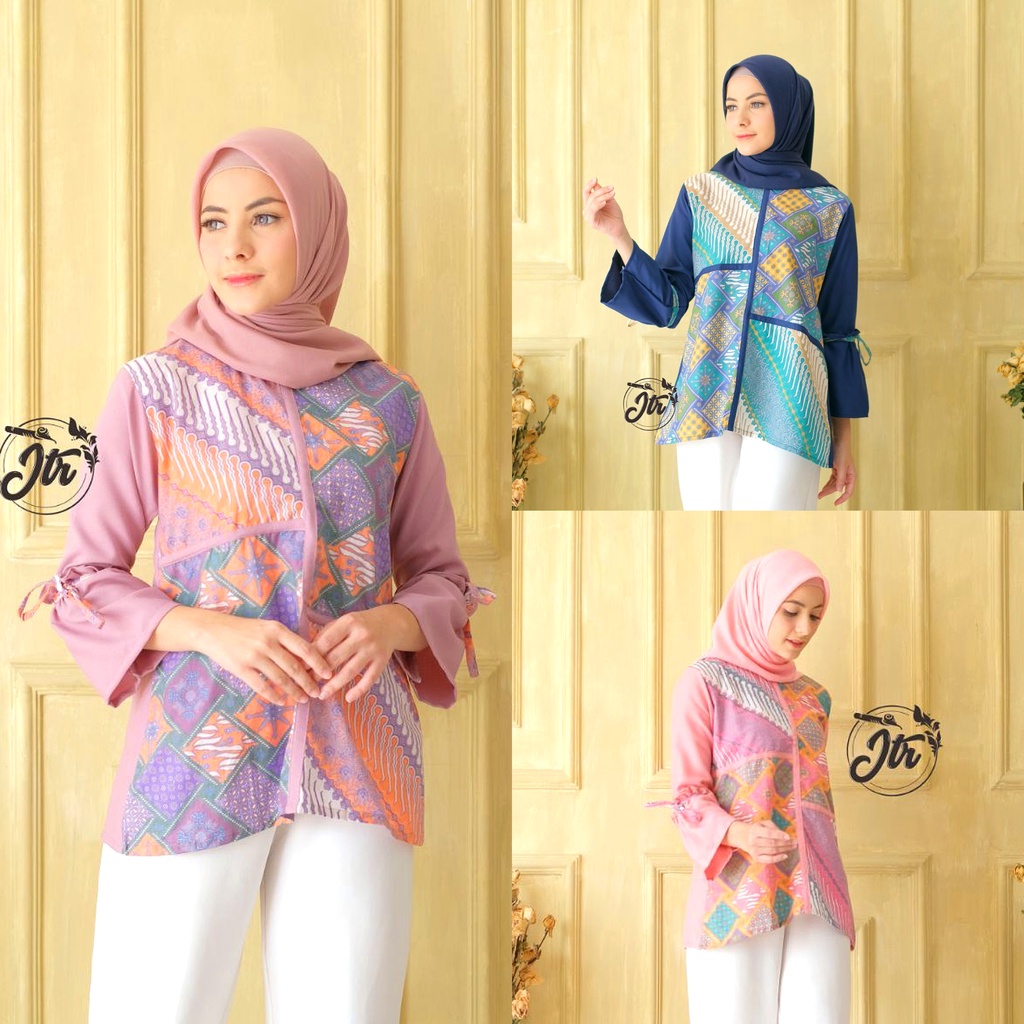 Batik Alina Baju Batik Wanita Modern Atasan Batik Kerja Wanita Blouse Batik Kantor Seragam Batik M L XL XXL
