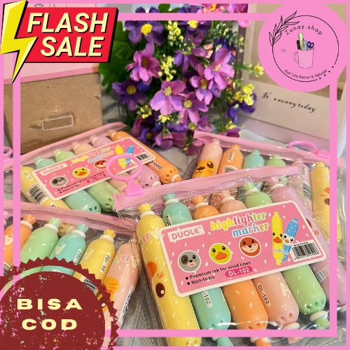 STABILO BENTUK SOSIS DUOLE 2 SISI [ 1 SET ISI 6 PCS [ STABILO WARNA WARNI UNIK DAN LUCU [ PERALATAN 