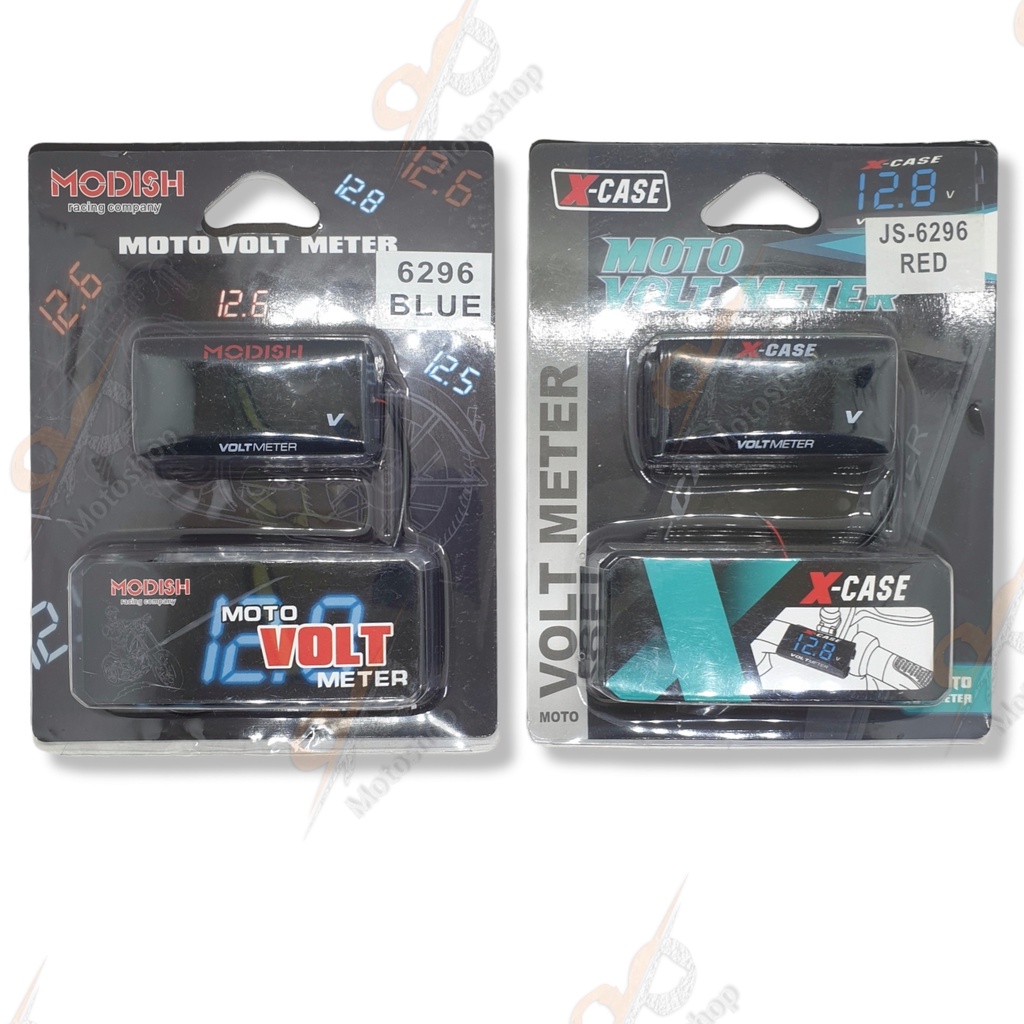 Voltmeter Slim Digital Modish Xcase Aki Motor Alat Pengukur Aki WaterProof Merah Biru