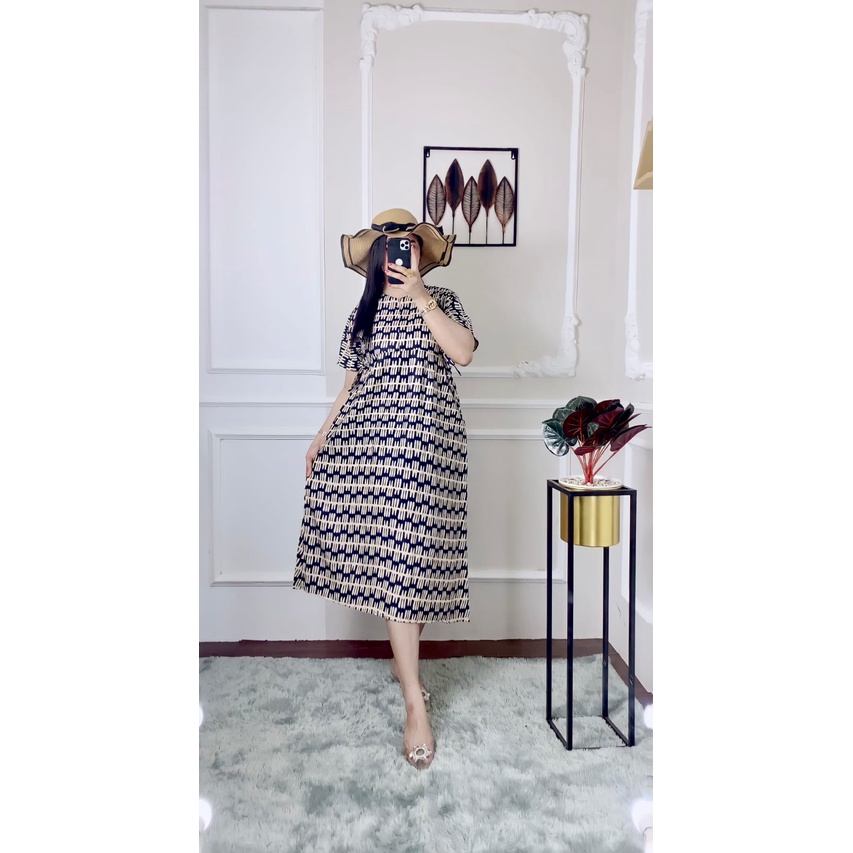 NAUREEN DRESS CHIBI MOTIF TERBARU TALI SAMPING SLETING DEPAN BUSUI