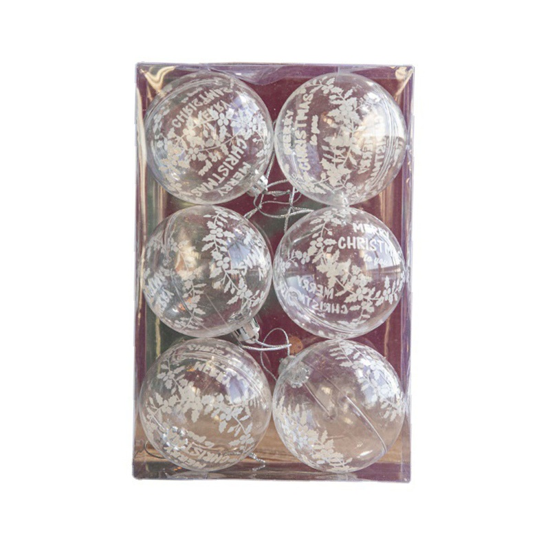 6pcs / Kotak Bola Gantung Untuk Dekorasi Pohon Natal