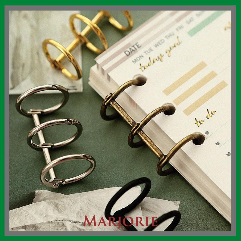 3-hole Metal Clip Movable Open Desk Calendar Book Rings Loose-leaf Binder-MJD