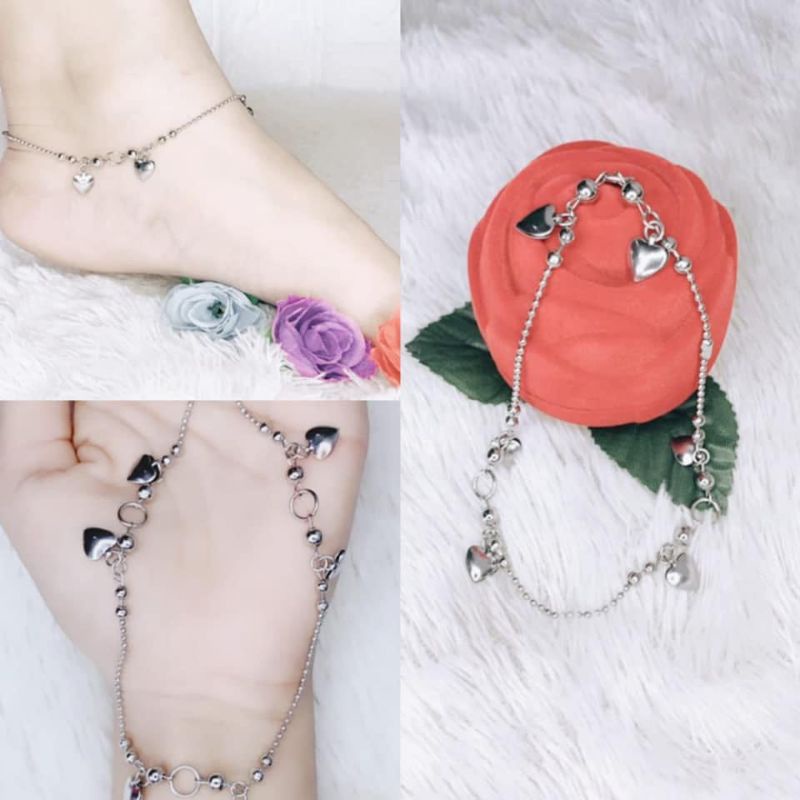 Gelang kaki wanita dewasa baja putih