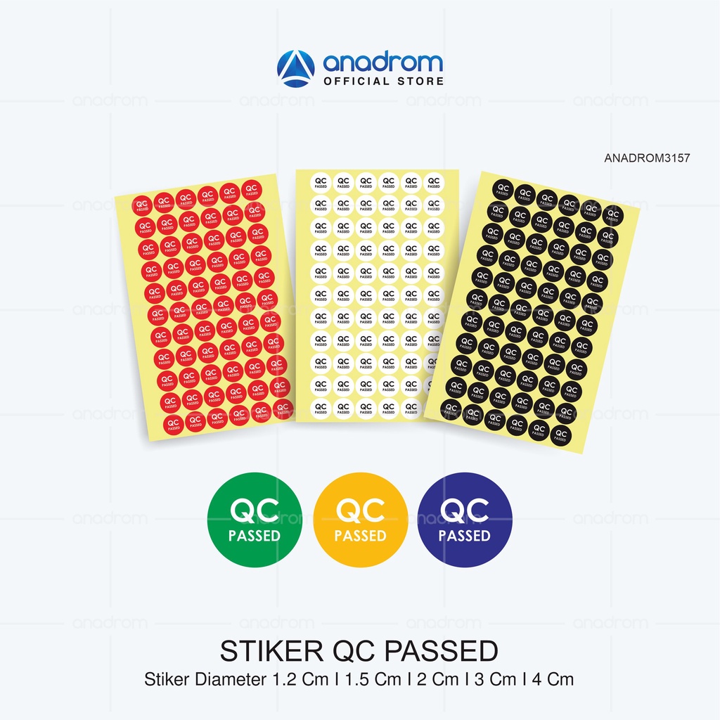 Jual Stiker Label Qc Passed Paket Pcs Anadrom Shopee