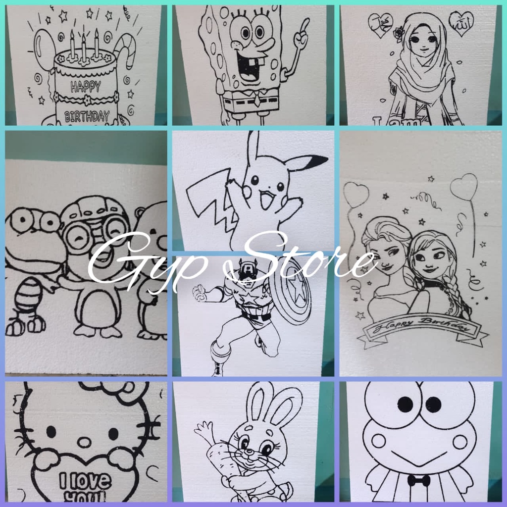 

Paket 15 pcs Styrofoam Lukis ukuran 33x50cm / Paket mewarnai anak / Hadiah dan Souvenier anak / Gyp Store