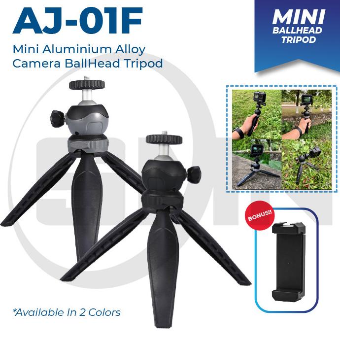 TRIPOD MINI AJ-01F Desktop tripod BallHead Camera plus holder hp
