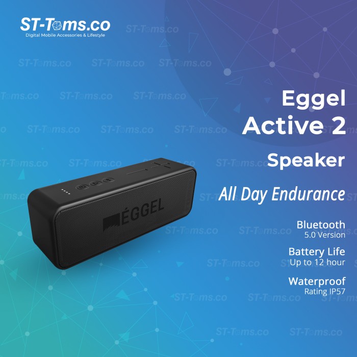 SPEAKER Eggel Active 2 Waterproof Action Portable Bluetooth Speaker karaoke berkualitas usb bluetoot