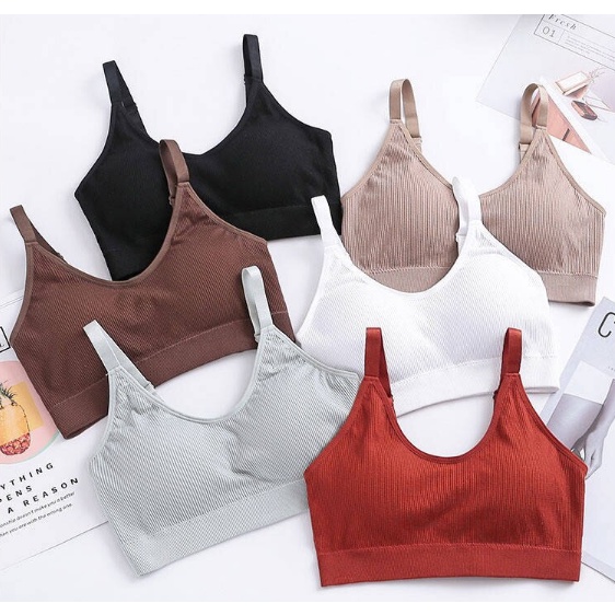 KINDSTORE❤ | [ANA-002] - Pakaian Olahraga Wanita Crop Top Wanita Tops Kebugaran / Push Up Bra