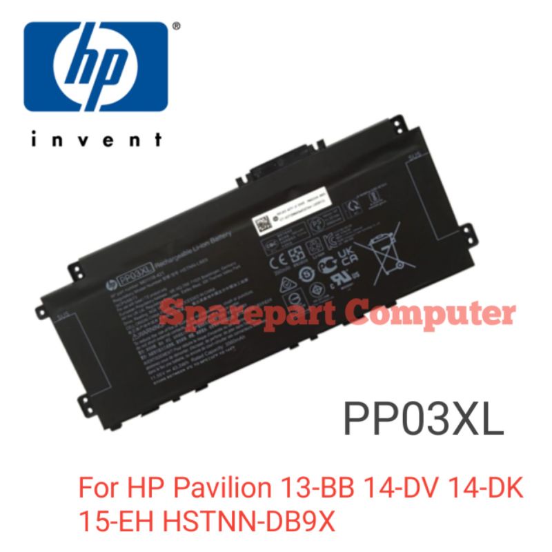 Baterai Battery HP Pavilion X360 13-bb0014TU 14-dv0000 15-EH PP03XL PV03XL