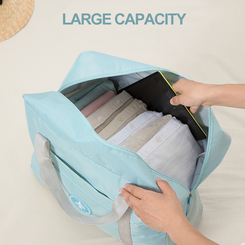 Tas Travel Besar Tahan Air Lipat Tote Tas Travel Portabel Tempat Penyimpanan Organizer Bag Tas Lipat Hand Carry Koper