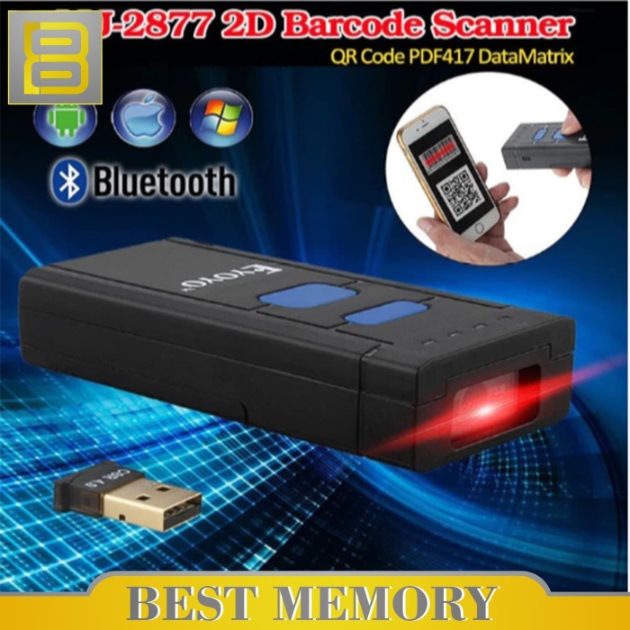 Scanner Symcode Mj2877 2D/Qr Code Portable Wireless Bluetooth Barcode Scanner