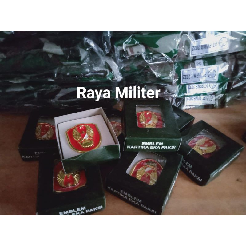 ORI 100%. Baret EKA PAKSI + Emblem jatah TNI AD 2020