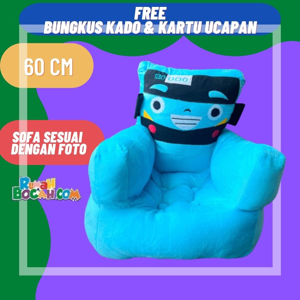 Boneka Jumbo Kursi Sofa Anak Karakter Tayo 60 cm untuk Kado Ulang Tahun Kado Anniversary Kado Valent