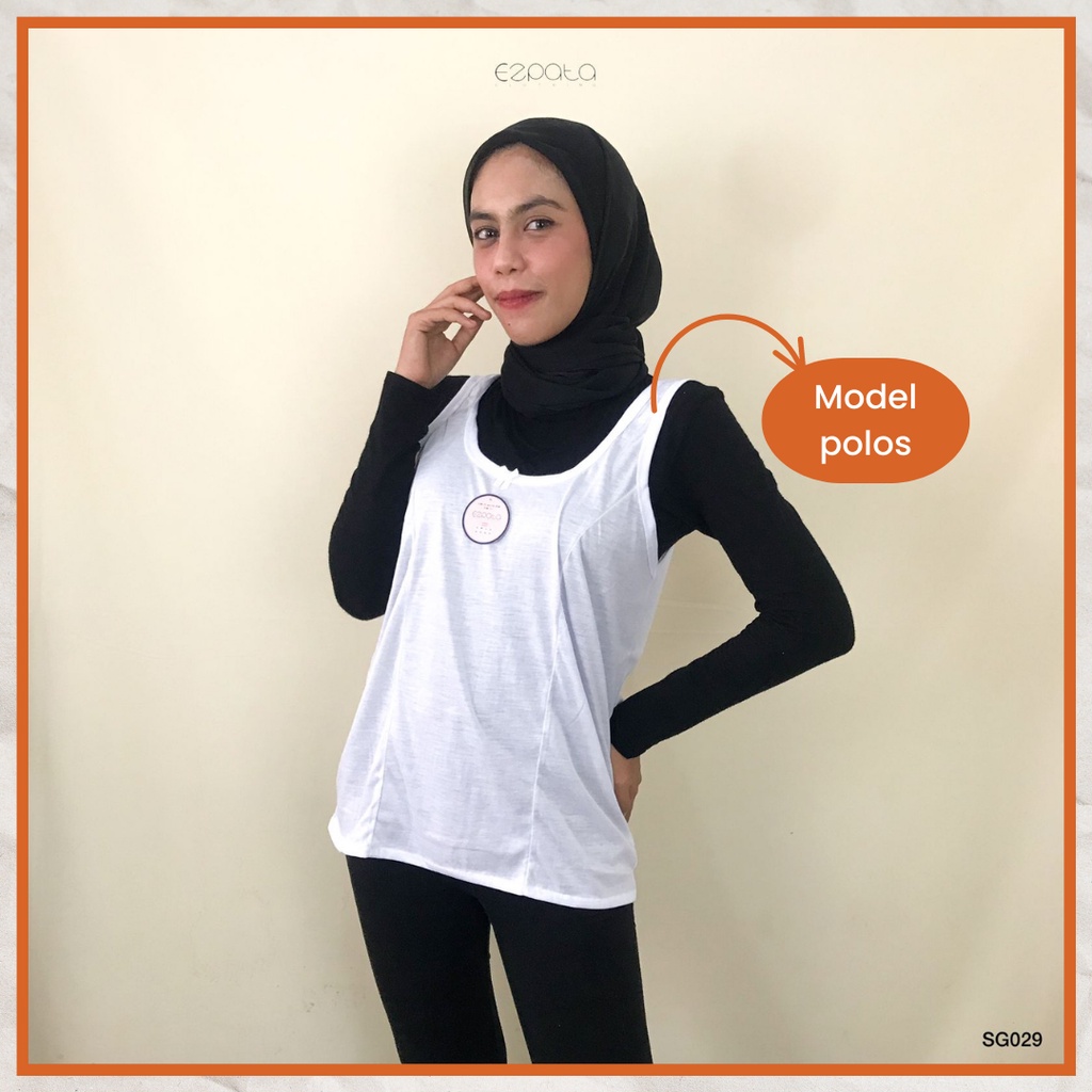 Ezpata Kaos Dalam Singlet Wanita Remaja Renda Polos Ukuran L XL Termurah