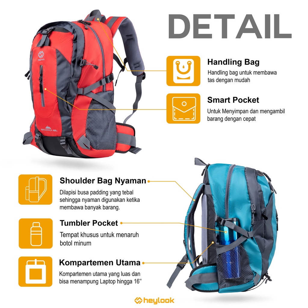 Tas Pria Keren Tas Gunung Polos Casual Tas Ransel Cowok Sporty Tas Backpack Sporty Cowok Remaja Dewasa Tas Backpack Outdoor Unisex