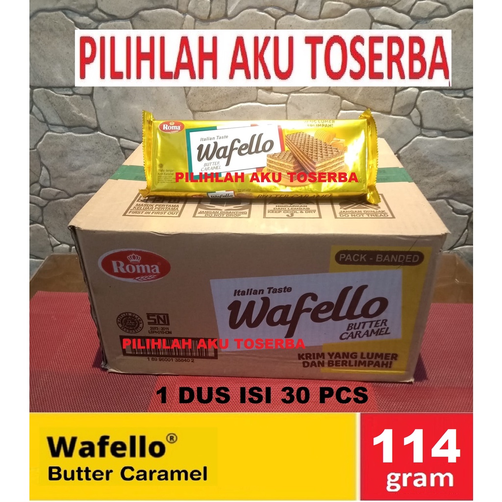 Roma Wafello BUTTER CARAMEL 114 gr - (HARGA 1 DUS ISI 30 PCS)