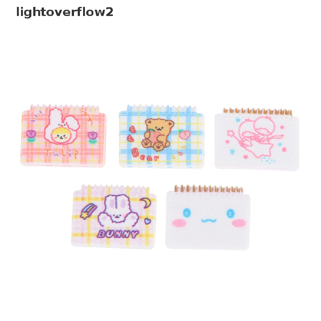 (lightoverflow2) 2pcs / Set Miniatur Notebook Skala 1: 12 Untuk Dekorasi Rumah Boneka (ID)