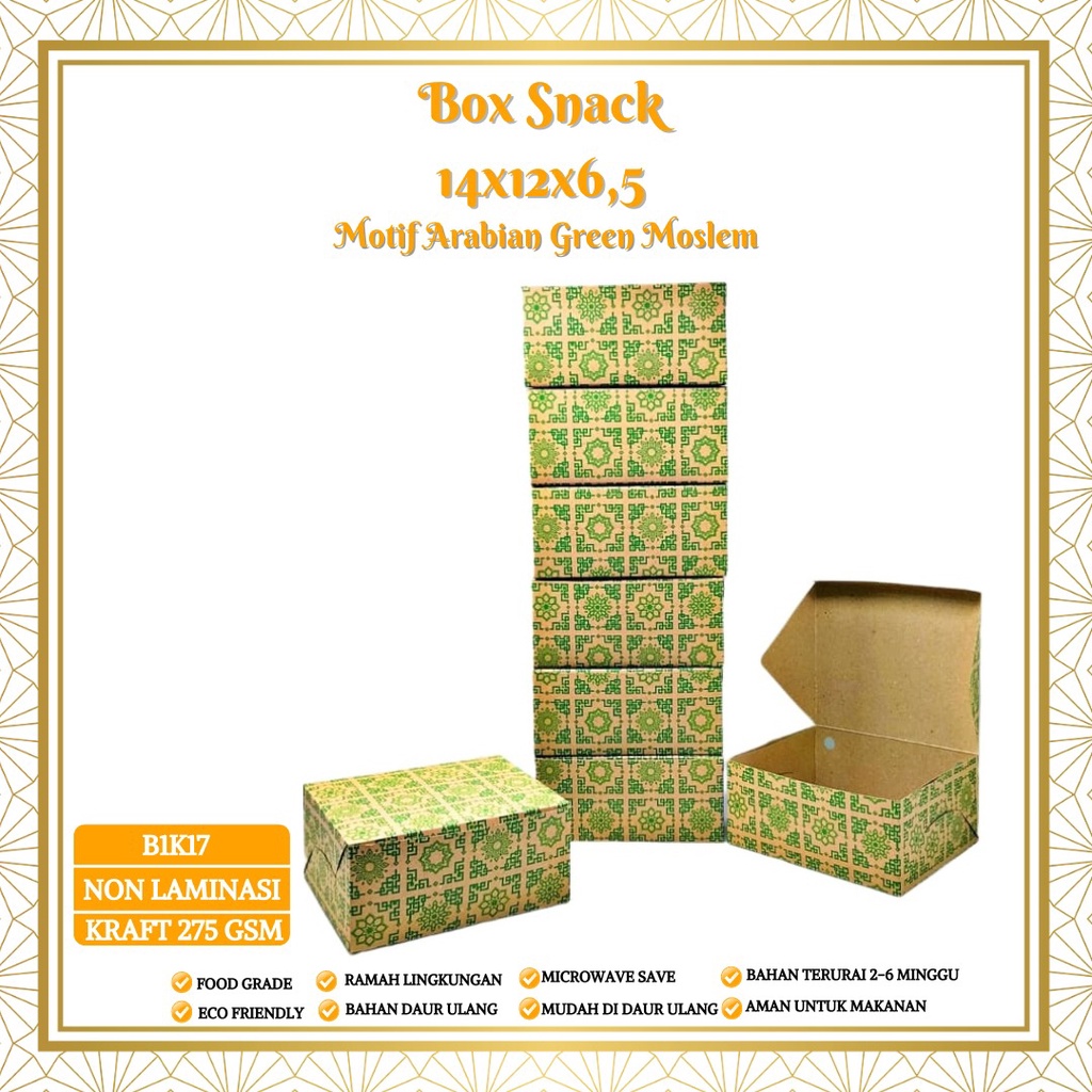 

Box Snack Dus Kue Snack Box Dus Roti Kotak Snack (B1K17-14X12X6.5)