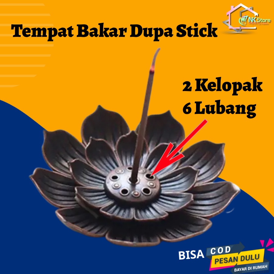 Tempat Bakar Pembakaran Dupa Stick Bukhur Incense Stick Holder Desain Lotus