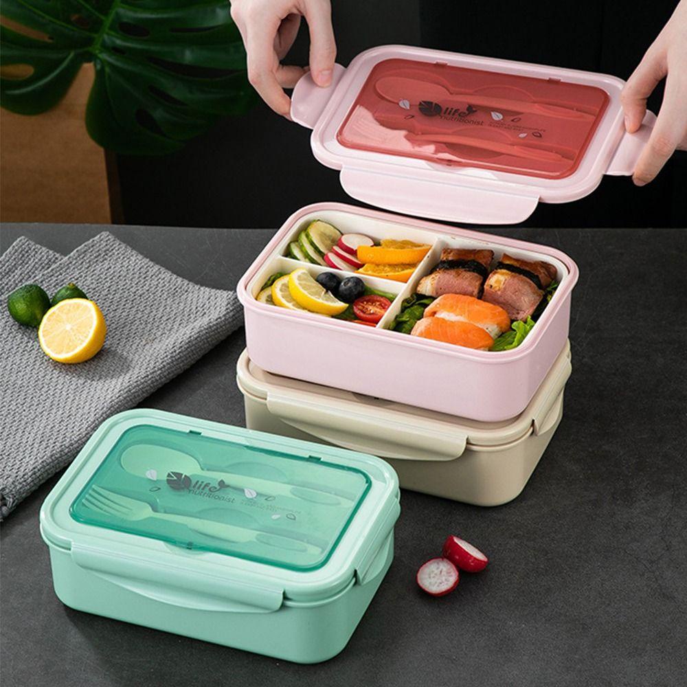 Solighter Lunch Box Microwavable Untuk Pelajar Pekerja Kantor Dengan Sendok Wadah Makanan