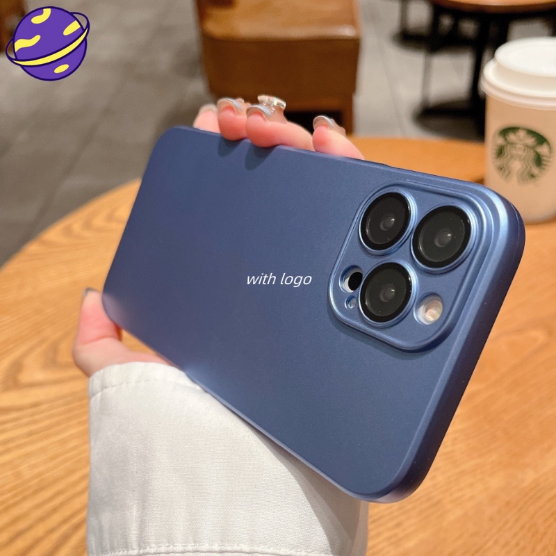 Soft Case Full Cover Hp Warna Biru Navy Untuk iPhone 13 / 12 / 11promax / X / XS Max / XR / 7 / 8plus