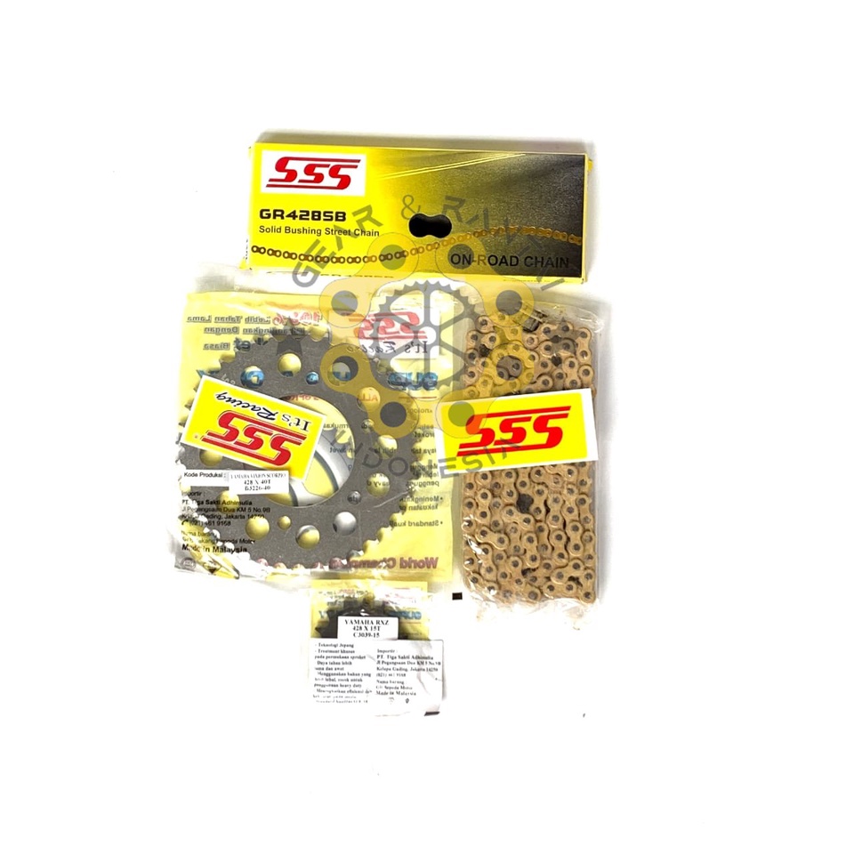 GEAR SET GEARSET RANTAI GOLD 415 / 428 SCORPIO SSS TK RK RACING TDR RIDE IT REGINA CRAZO WILLWOOD SB