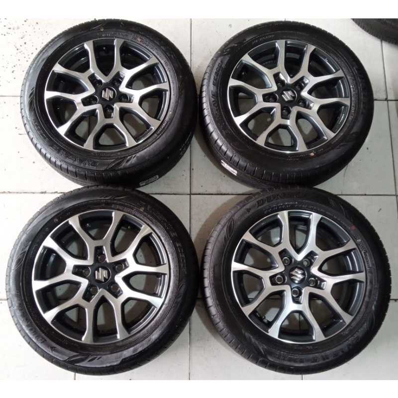 Velg Paketan ban OEM Copotan mobil Suzuki XL7 Ring 16x6 Pcd 5x114,3 + Ban Dunlop 195 60 r16 Buat Ert