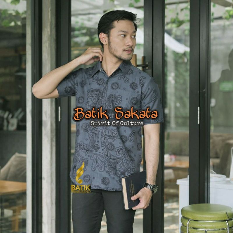 KeERIS PETENG KEemeja Batik Pria Slimfit Premium Lengan Panjang Bahan Katun Halus Sragenan Lapis Furing