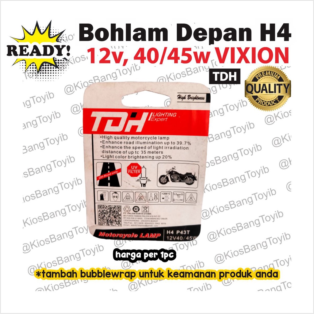 Bohlam Lampu Depan Halogen H4 Vixion Old New 12v 40/45w (TDH)