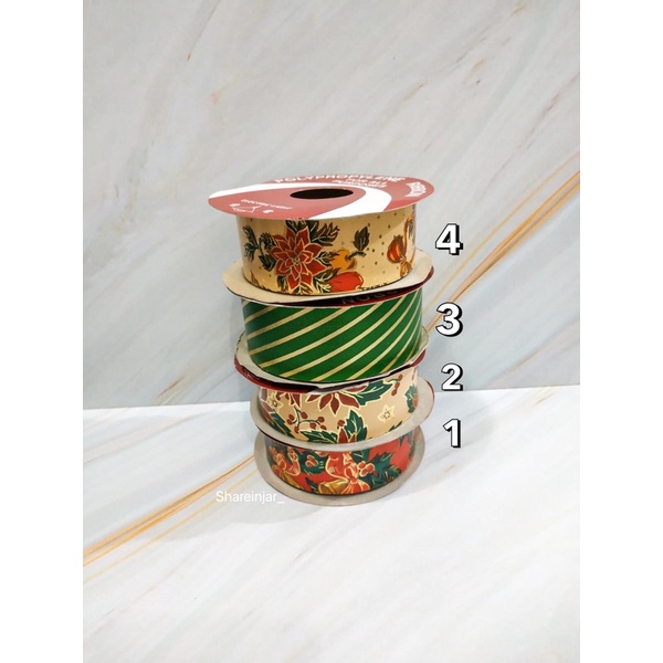 

Pita Hiasan Hampers Kado Natal / Ribbon Merry Christmas 3cm PERROLL