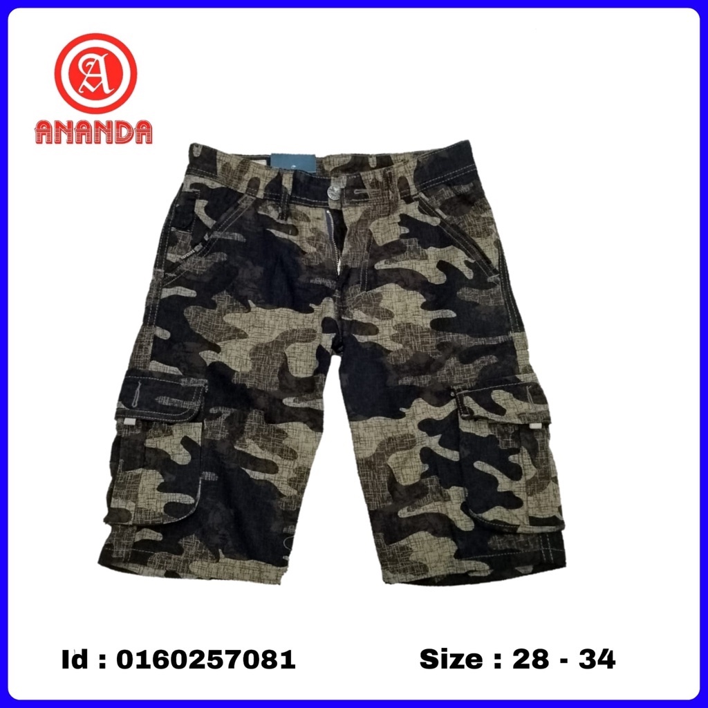 Celana 3/4 pria dewasa hasdhane loreng army cargo 28-34.