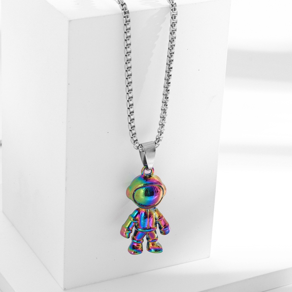 Kalung Liontin Astronot national Warna-Warni Bahan titanium Gaya hip hop Untuk Pria