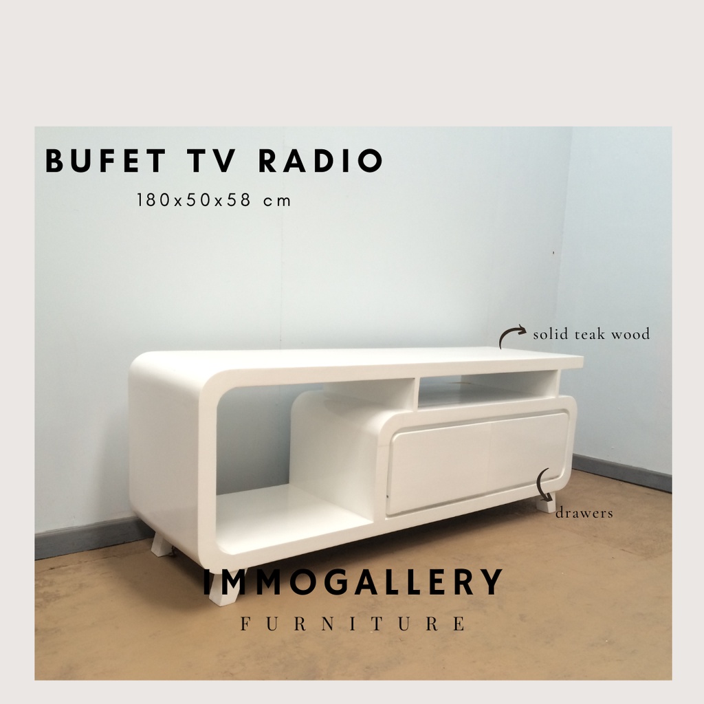 MEJA TV JATI BUFET TV RADIO PUTIH DUCO immogallery