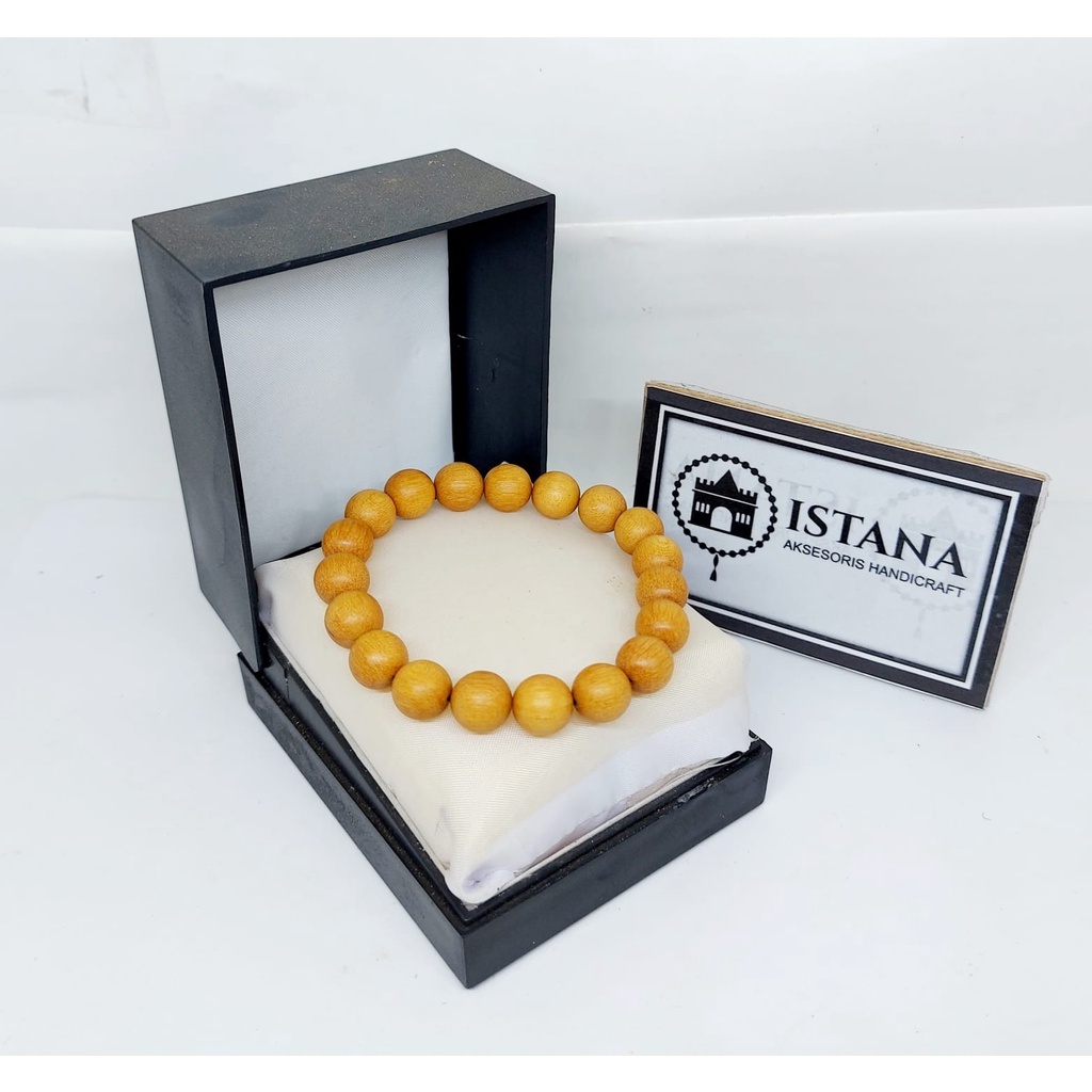 gelang kayu galih kelor serat emas benang karet