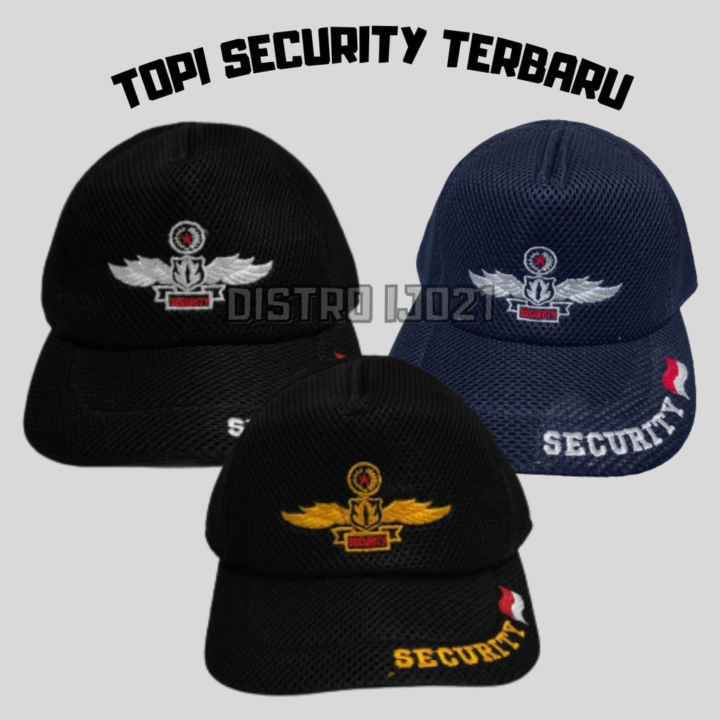 GROSIR!! TOPI SECURITY SATPAM COKLAT HITAM BIRU/NEVY LOGO WING MURAH COD