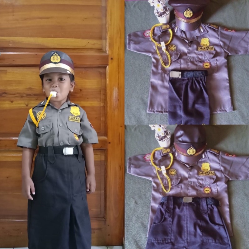 BAJU SERAGAM POLISI ANAK/ POCIL/ BAJU POLISI ANAK KECIL/ SERAGAM POLISI/ SERAGAM POLISI SABHARA/ SER