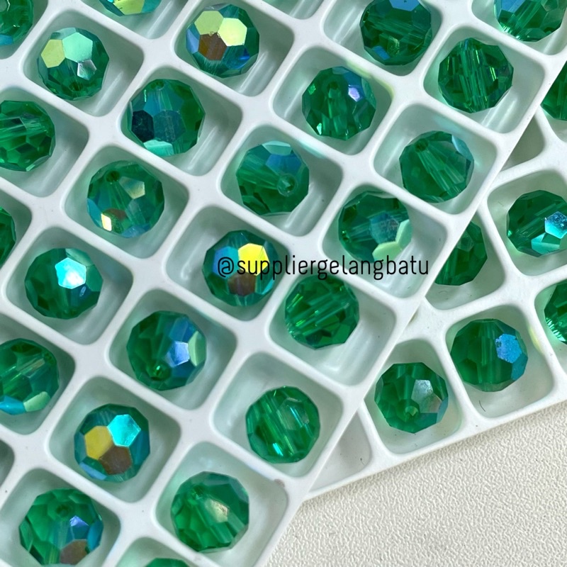 BOUTIQUE CRYSTAL HIJAU TOSCA AB 8mm KUALITAS PREMIUM mirip preciosa swarovski