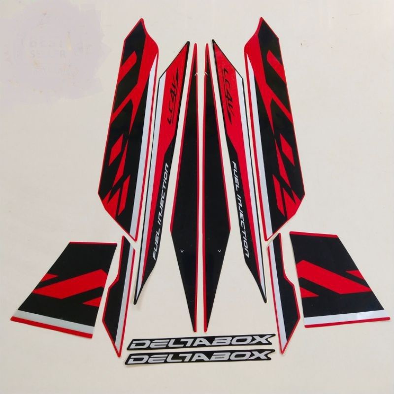 (BAYAR DITEMPAT) striping lis stiker standar ori Yamaha New Vixion advance 2016 merah stiker ori NVA