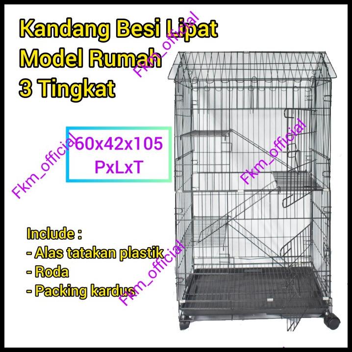 Kandang Kucing 3 Tingkat Model Rumah